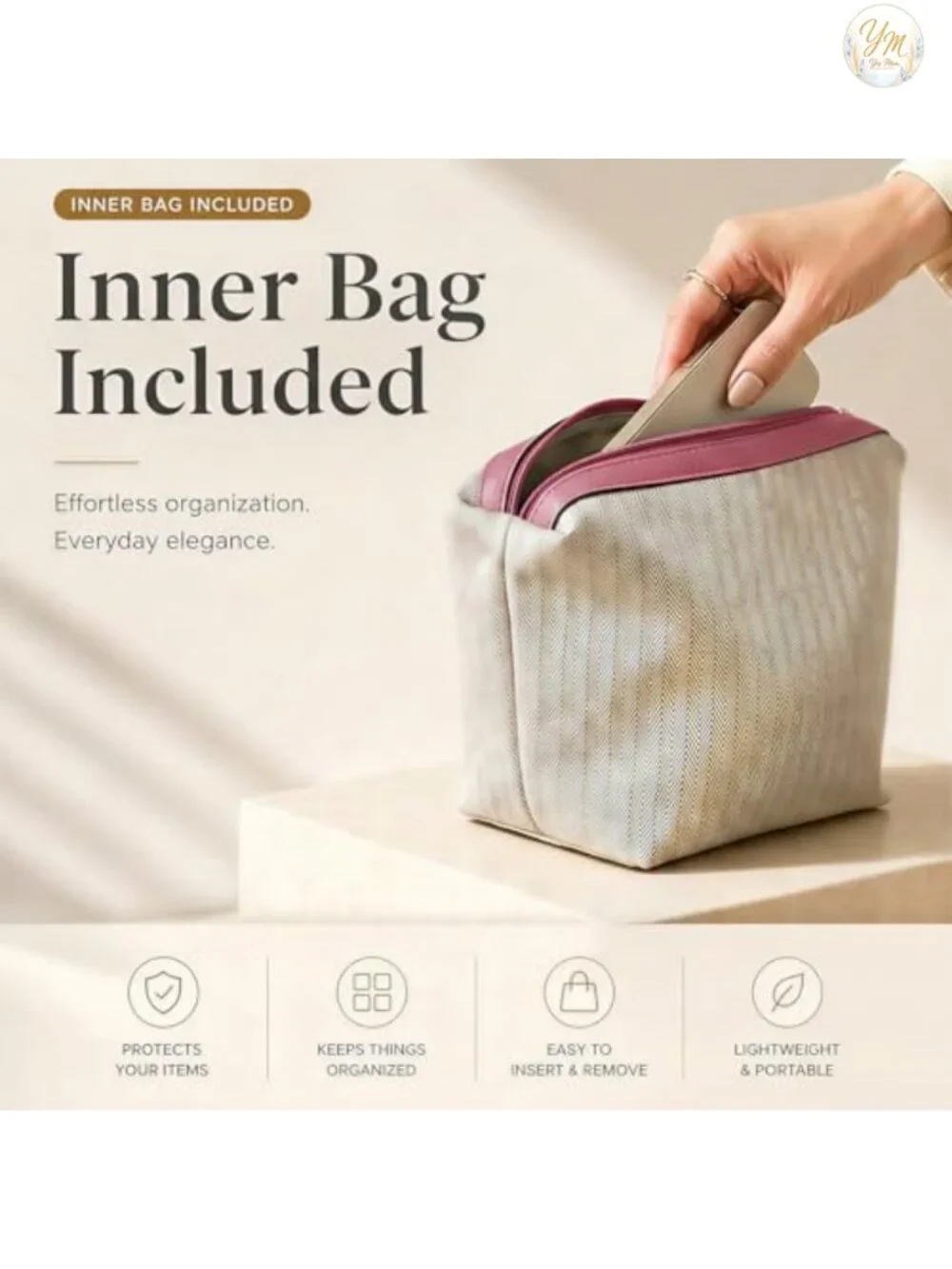 Vegan Leather Bucket Purse Top Handle Handbag with Detachable Pouch